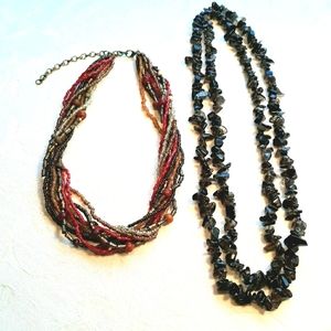 Set of 2 Earthtone Necklaces